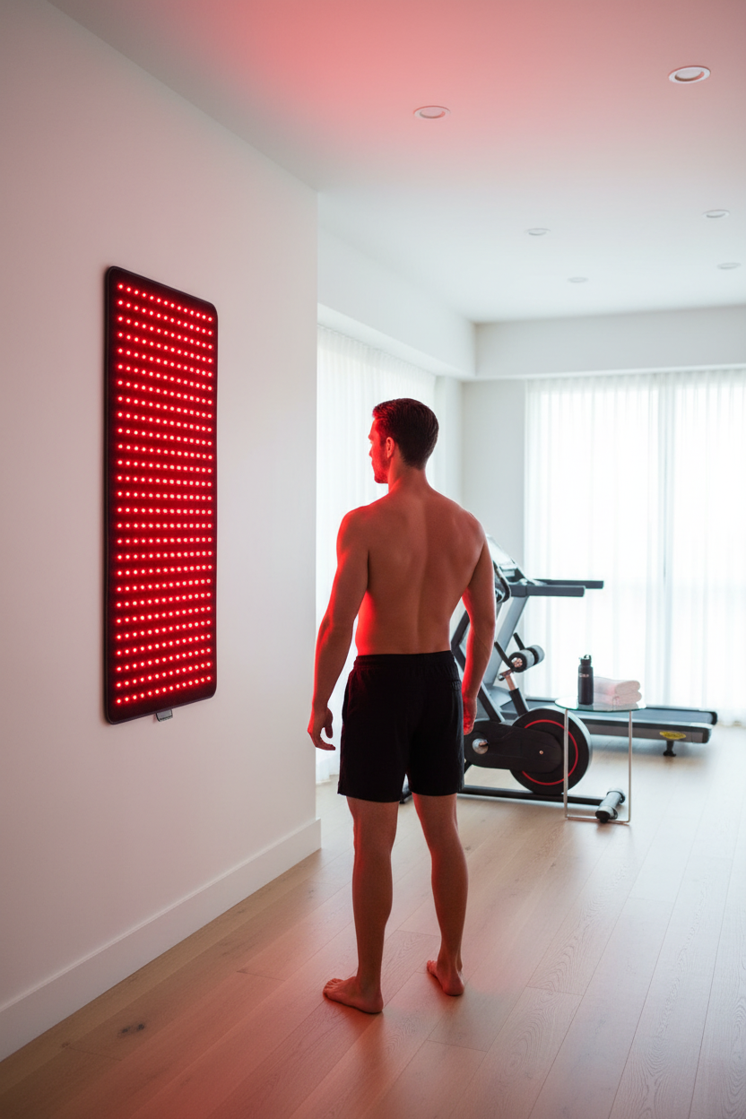 VELON Pro Red Light Therapy Panel - male lifestyle shot